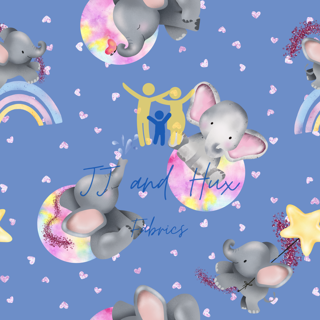 E is for Elephant - Blue