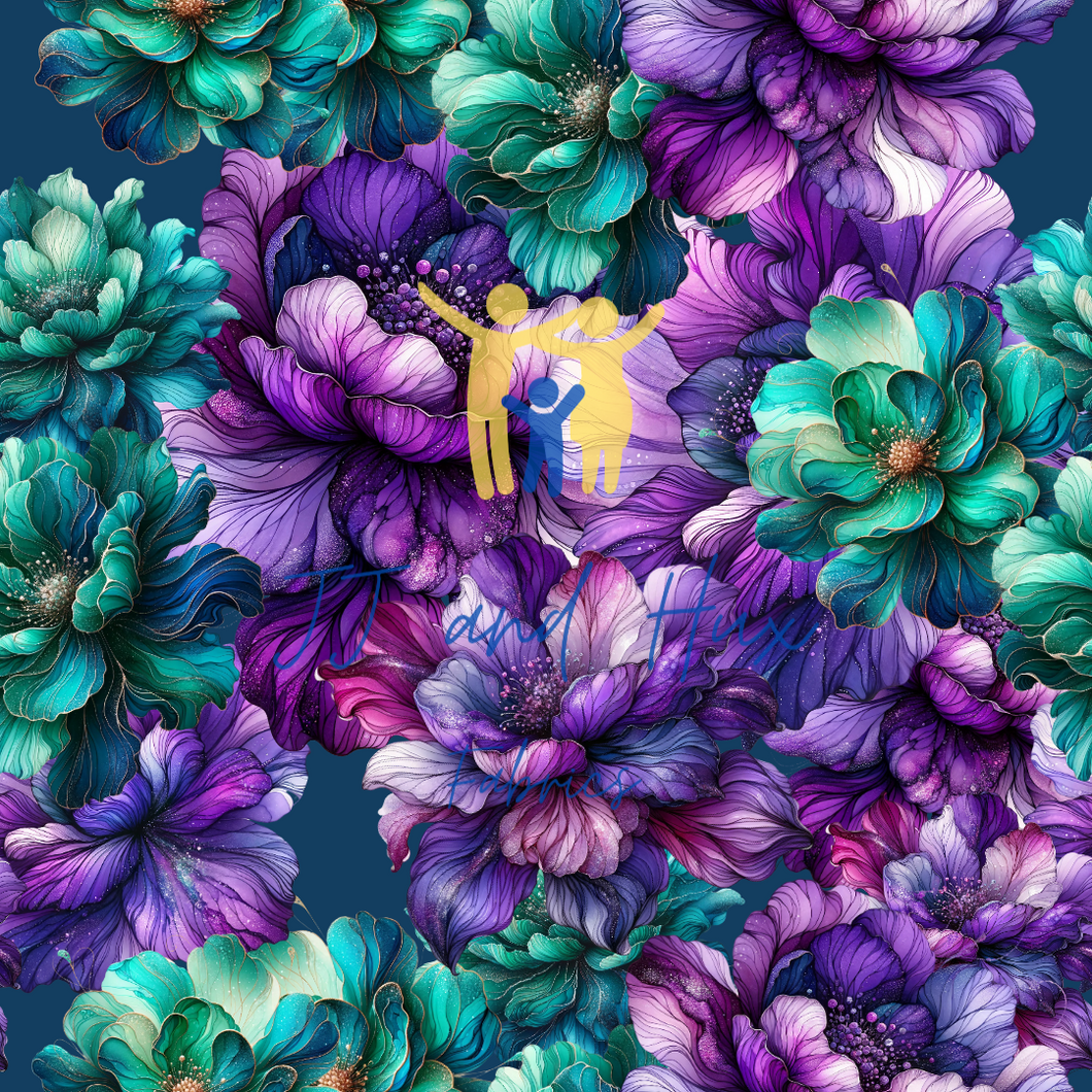 Teal Peony