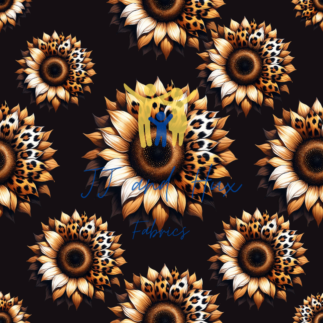 Leopard Sunflowers on Black