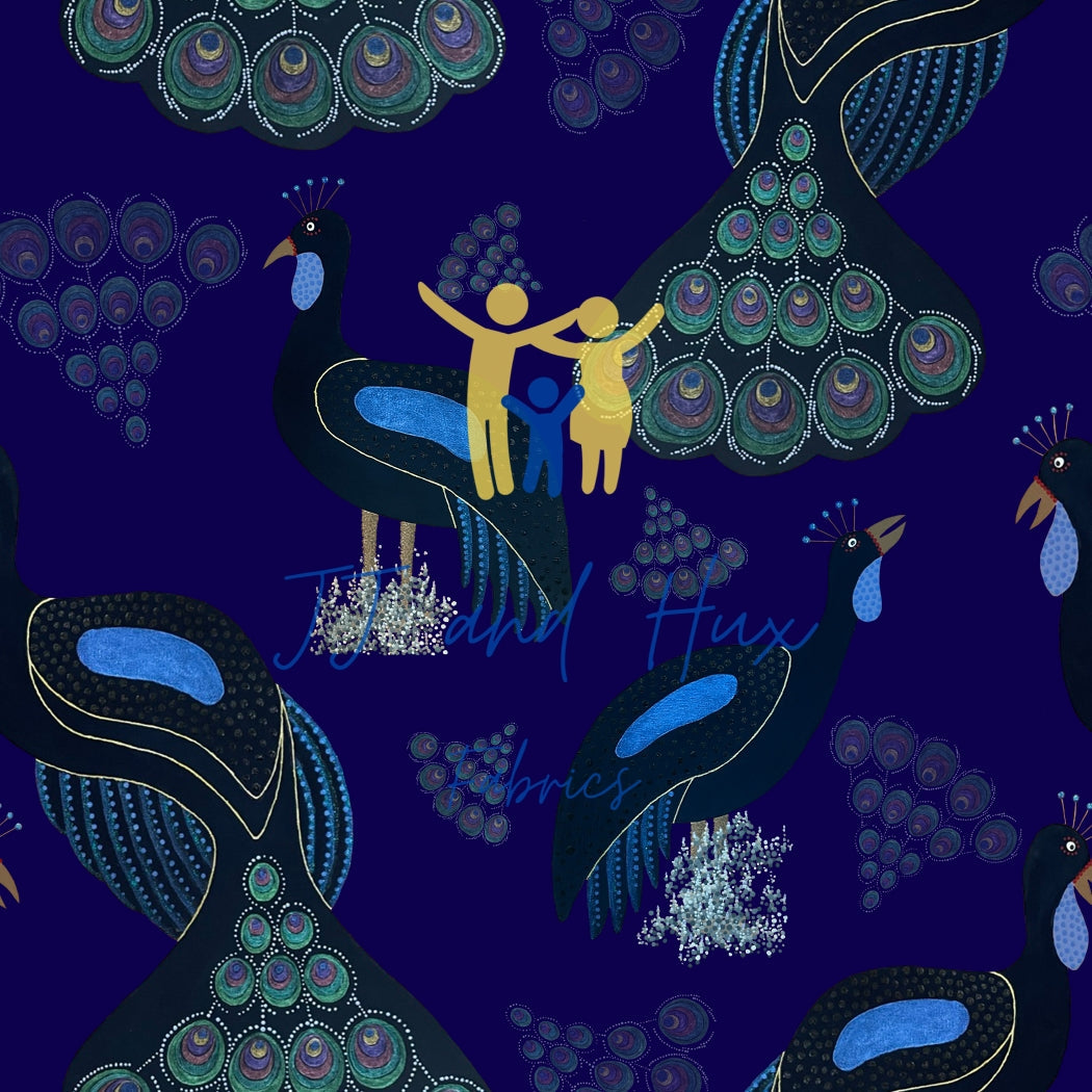 Peacock Tales - Navy