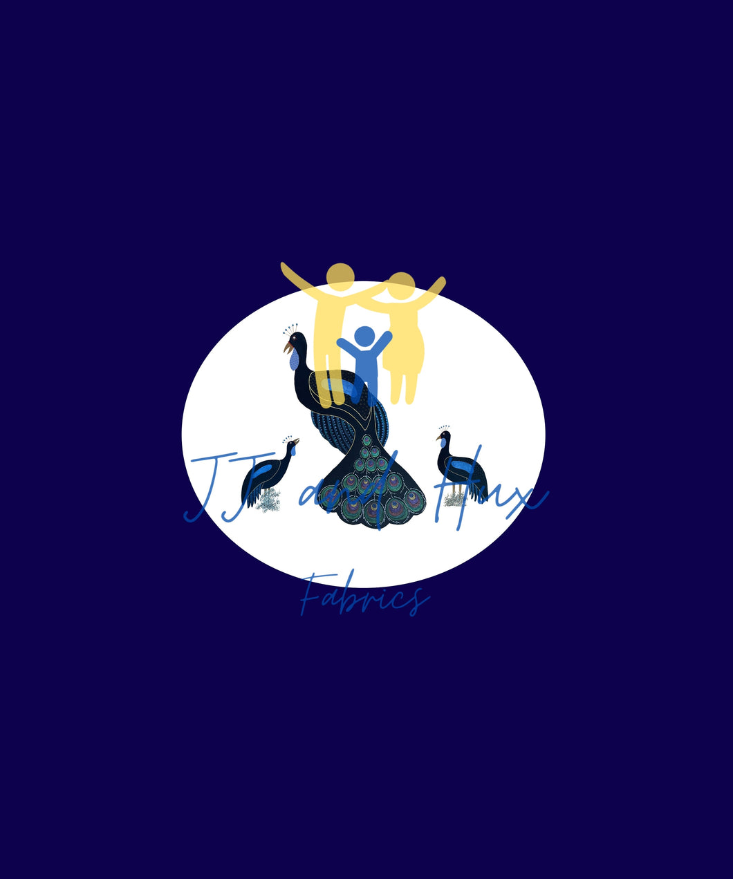 Peacock Tales - Navy - Panel