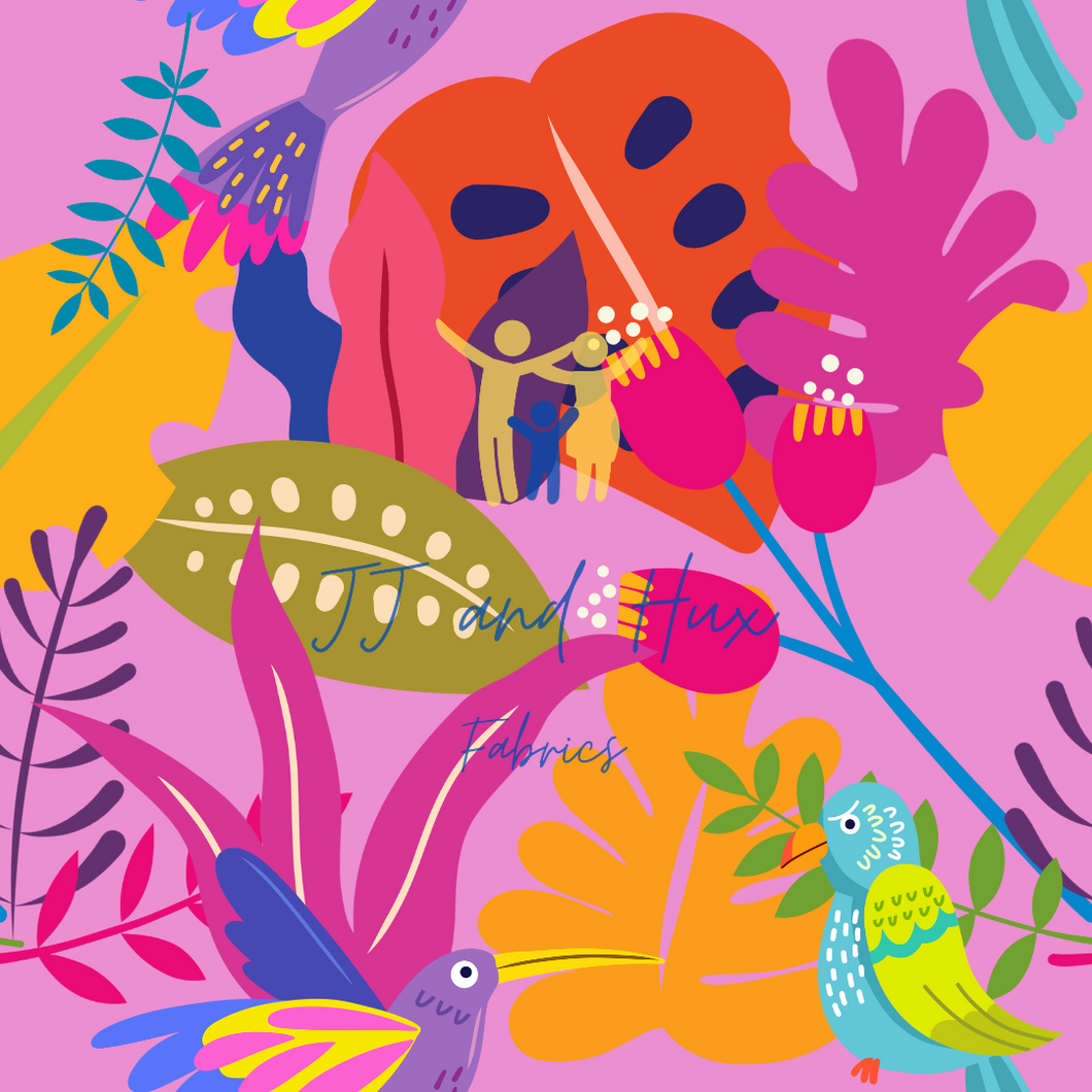 Birds and Leaf - Pink